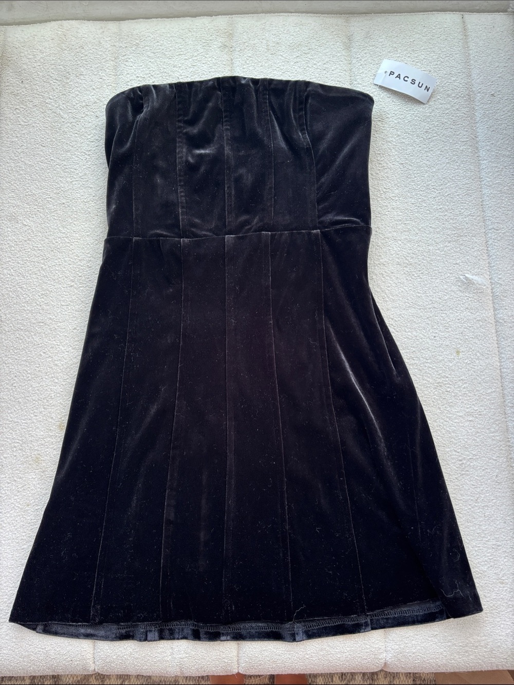 PacSun Black Strapless Velvet Mini Dress